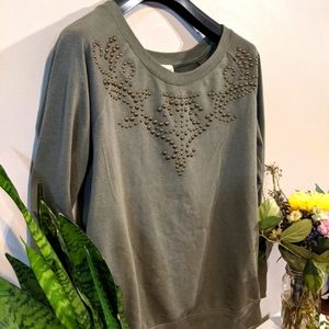 10/$15 - Olive Green Dynamite Crewneck Sweater